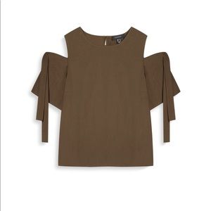 Primark off shoulder top size 12 olive green
